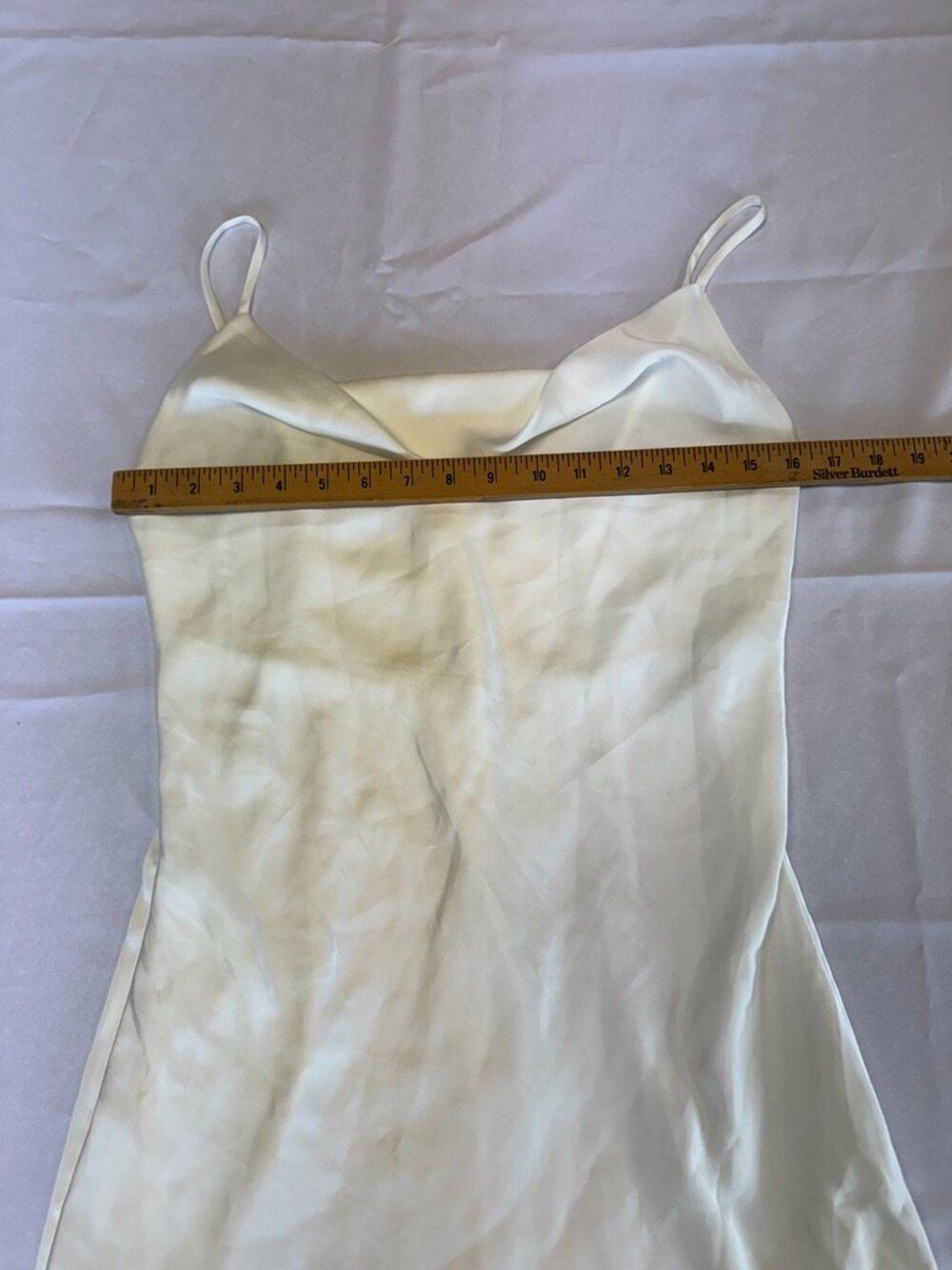 Altar'd State White Ivory Satin Mini Dress Size S - Picture 6 of 13
